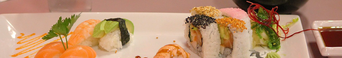 Eating Asian Fusion Japanese Sushi at Orange Roll & Sushi restaurant in Orange, CA.